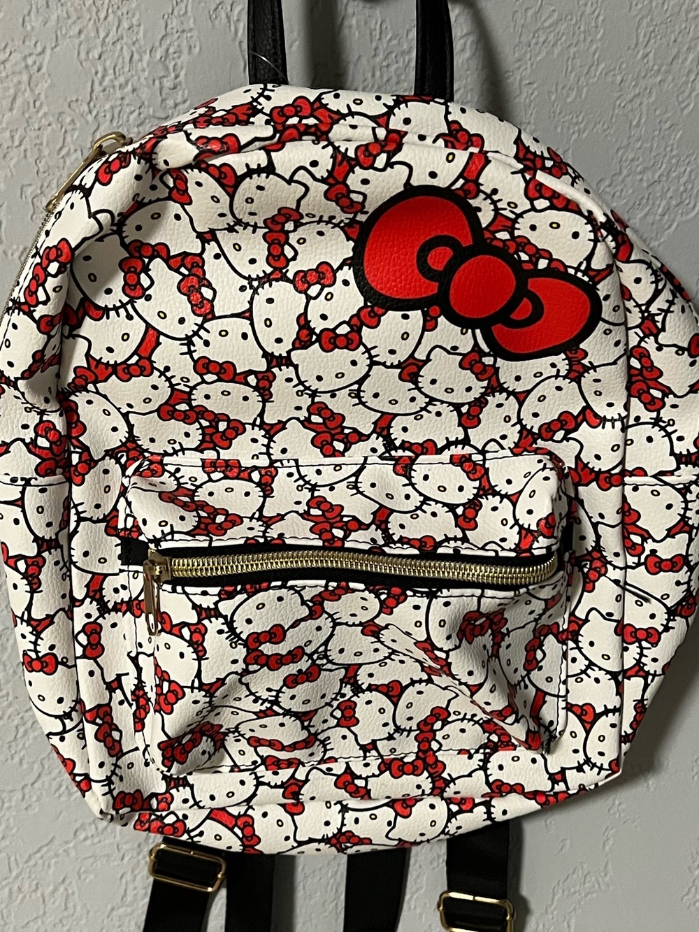 Hello Kitty White & Red Patterned Mini Backpack